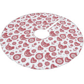 Red White Nordic Bird Bulb Kerstmis Kerstboom Rok (Gekanteld)