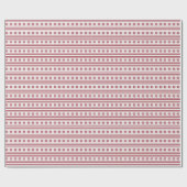 Red & White Nordic Fair Isle Cadeaupapier (Vlak)