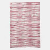 Red & White Nordic Fair Isle Theedoek (Verticaal)
