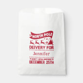 RED & White North Pole SANTA Delivery Name Bedankzakje (Voorkant)