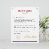 Red White Officiële brief van Santa Claus (Staand voorkant)