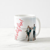 Red White Oh wat een feestelijke foto Koffiemok (Voorkant rechts)