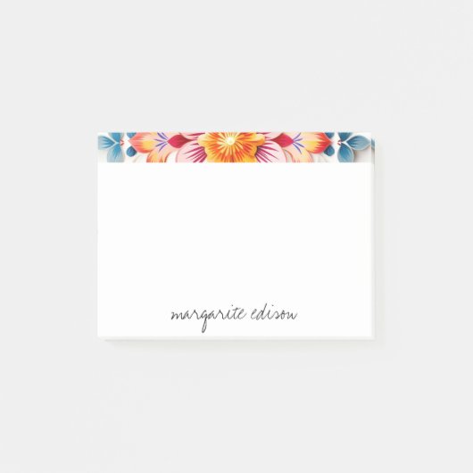 Red White Orange Florals Design Post-it® Notes (Voorkant)