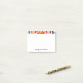 Red White Orange Florals Design Post-it® Notes (Op bureau)