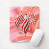 RED & WHITE ORNAMENS & RIBBONS VAN SHARON SHARPE MUISMAT (Met muis)