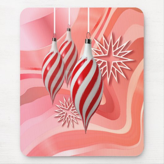 RED & WHITE ORNAMENS & RIBBONS VAN SHARON SHARPE MUISMAT (Voorkant)
