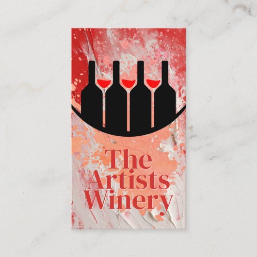 Red White Paint | Wine Bottles Logo Visitekaartje (Voorkant)