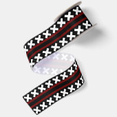 Red White Pattern Satijnen Lint (Achterkant)