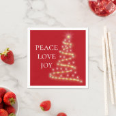 Red White Peace Love Joy Holiday Napkins Servet (Insitu)