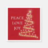 Red White Peace Love Joy Holiday Napkins Servet (Voorkant)
