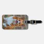 Red & White Pembroke Welsh Corgi Puppy Dog Bagagelabel (Voorkant horizontaal)