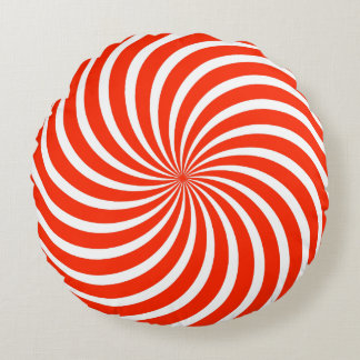 Red & White Peppermint Candy Holiday Christmas Rond Kussen
