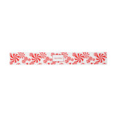 Red White Peppermint Pattern Editable Uitnodigingen Wikkel (Vlak)