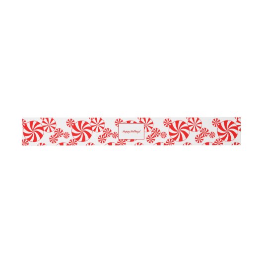Red White Peppermint Pattern Editable Uitnodigingen Wikkel (Vlak)
