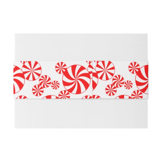 Red White Peppermint Pattern Editable Uitnodigingen Wikkel (Achterkant Voorbeeld)