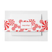 Red White Peppermint Pattern Editable Uitnodigingen Wikkel (Voorkant Voorbeeld)