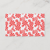 Red White Peppermint Snoep Editable Visitekaartje (Achterkant)