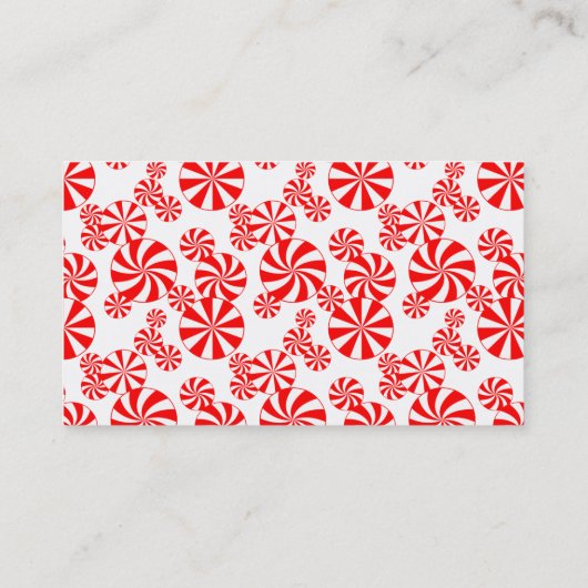 Red White Peppermint Snoep Editable Visitekaartje (Achterkant)
