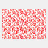Red White Peppermint Snoep Holdiay Patroon Inpakpapier Vel (Voorkant)