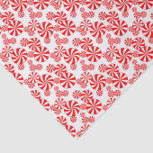 Red White Peppermint Snoep Holdiay Patroon Tissuepapier (Detail)