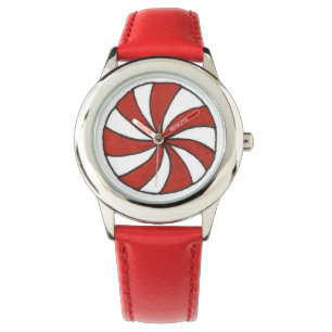 Red White Peppermint Snoep kerstmis Horloge