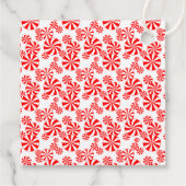 Red White Peppermint Snoep Patroon bewerkbaar Bedankjes Labels (Achterkant)