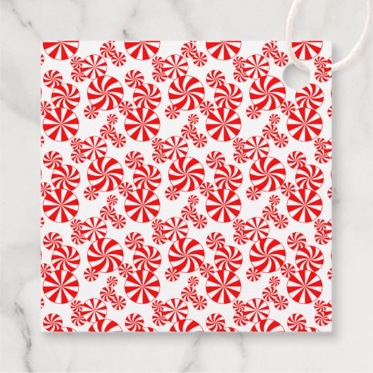 Red White Peppermint Snoep Patroon bewerkbaar Bedankjes Labels (Achterkant)