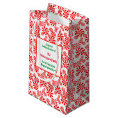 Red White Peppermint Snoep Patroon bewerkbaar Klein Cadeauzakje (Voorkant Gekanteld)