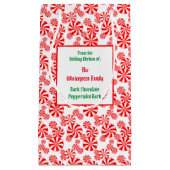 Red White Peppermint Snoep Patroon bewerkbaar Klein Cadeauzakje (Voorkant)