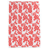 Red White Peppermint Snoep Patroon bewerkbaar Medium Cadeauzakje (Achterkant)