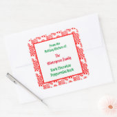 Red White Peppermint Snoep Patroon bewerkbaar Vierkante Sticker (Envelop)