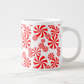 Red White Peppermint Snoep Pattern Jumbo Mok (Rechts)