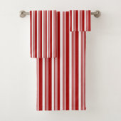 Red White Peppermint Stripe Design Bath-handdoekse Bad Handdoek (Insitu)