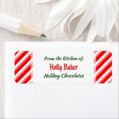 Red White Peppermint Stripes aangepaste baklabels Etiket (Insitu)