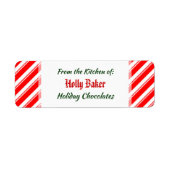 Red White Peppermint Stripes aangepaste baklabels Etiket (Voorkant)