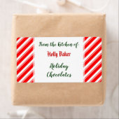 Red White Peppermint Stripes aangepaste baklabels Etiket (Insitu)