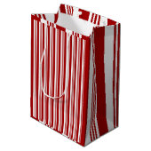 Red White Peppermint Stripes Design Gift Bag Medium Cadeauzakje (Achterkant Gekanteld)