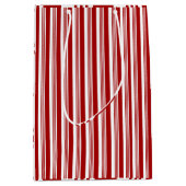 Red White Peppermint Stripes Design Gift Bag Medium Cadeauzakje (Voorkant)