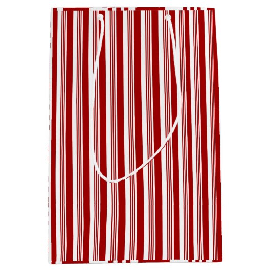 Red White Peppermint Stripes Design Gift Bag Medium Cadeauzakje (Voorkant)