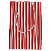 Red White Peppermint Stripes Design Gift Bag Medium Cadeauzakje (Achterkant)