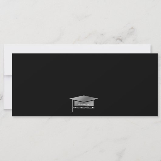 Red|White Photo Ticket Graduparty Kaart (Achterkant)