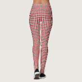 Red White Pied de Poule Houndstooth Leggings (Achterkant)
