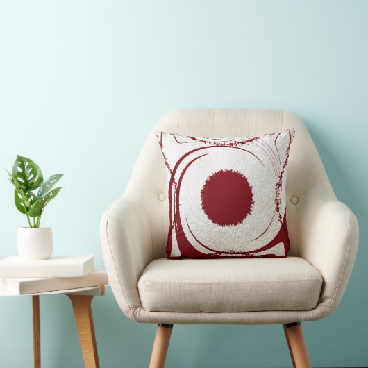 Red White Pillow abstract Kussen (Stoel)