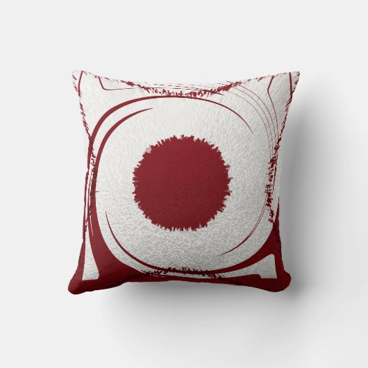 Red White Pillow abstract Kussen (Achterkant)