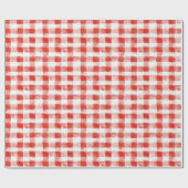 Red White Plaid Stripes Birthday Cadeaupapier (Vlak)