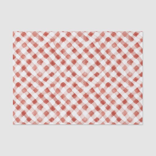Red White Plaid Stripes Christmas Tissuepapier (Voorkant)