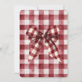 Red White Plaid Stripes Heart Birthday Kaart (Achterkant)