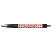 Red White Plaid Stripes  Pen (Voorkant)