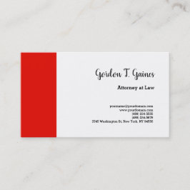 Red White Plain Professional Attorney Visitekaartje