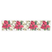 Red & White Poinsettia Holiday Table Runner Korte Tafelloper (Horizontaal)